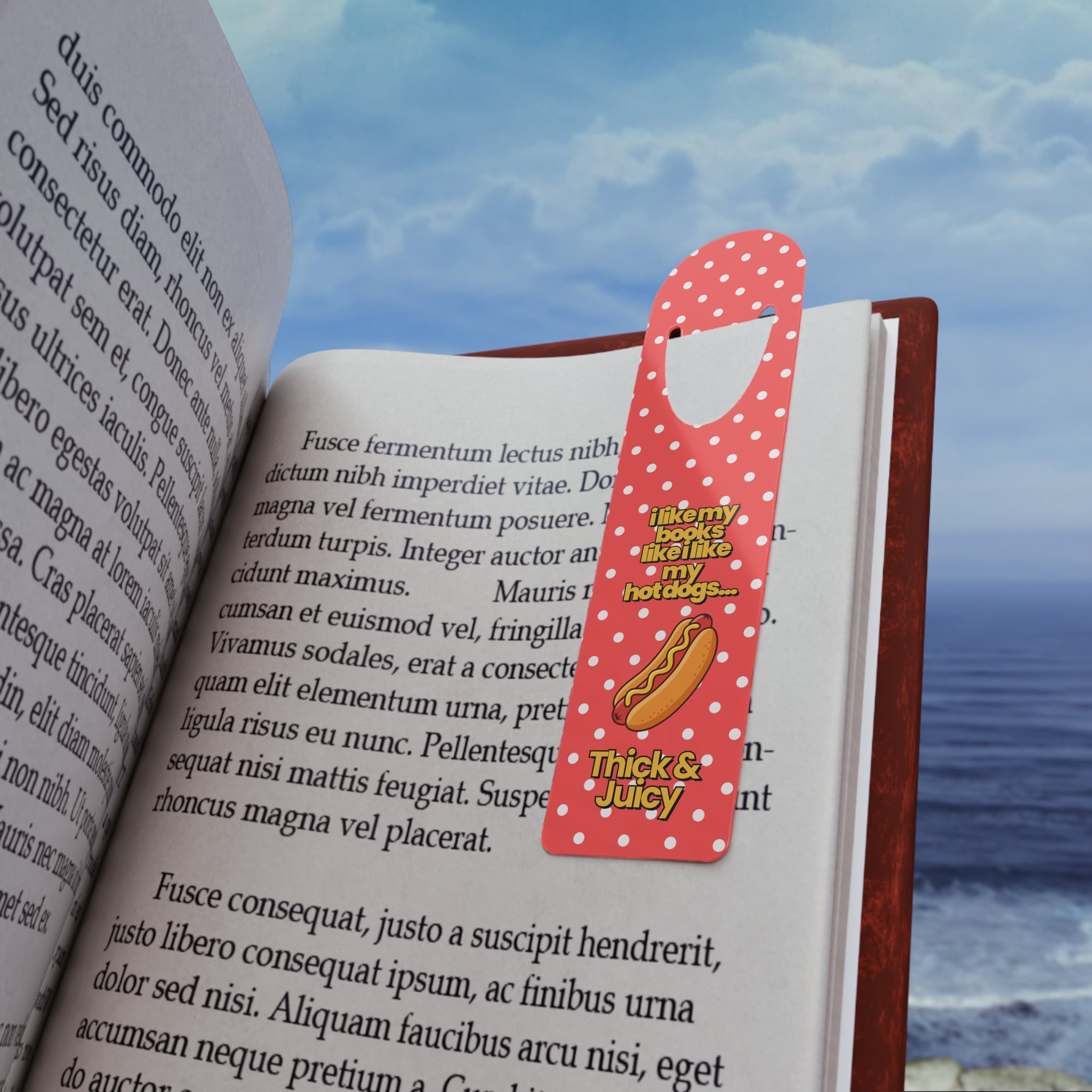 I like my books like I like my hot dogs bookmark