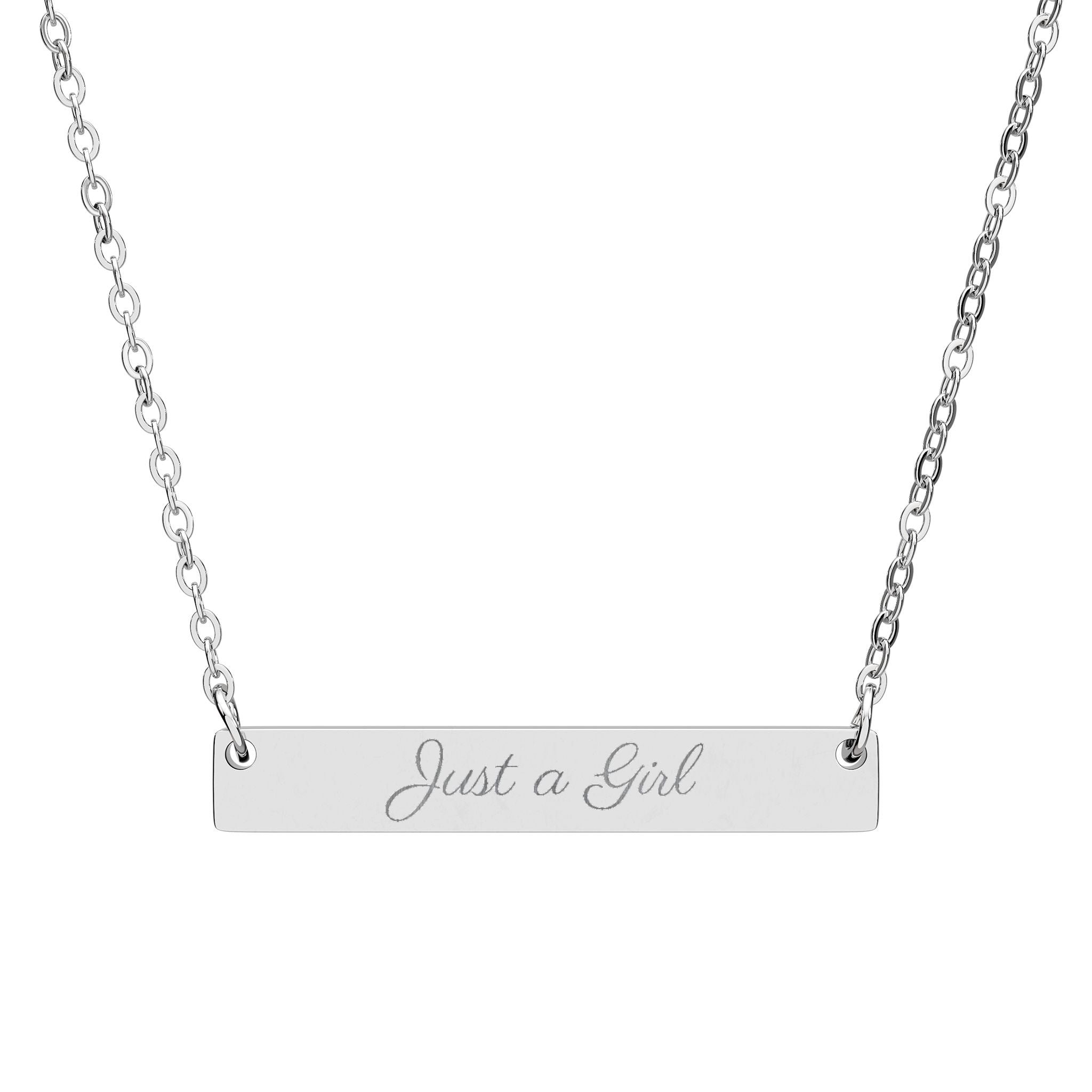 Just a Girl Bar Necklace