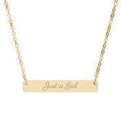 Just a Girl Bar Necklace