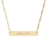 Just a Girl Bar Necklace