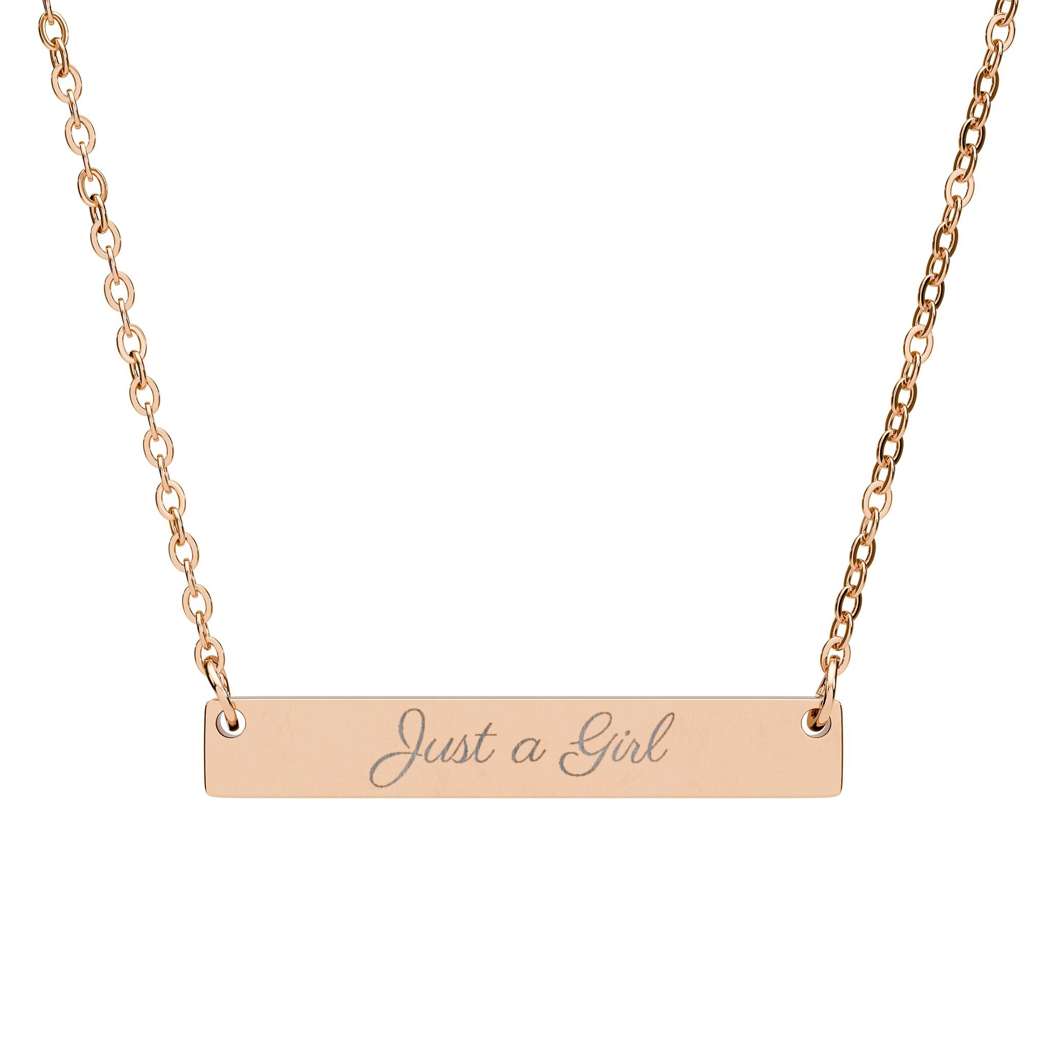 Just a Girl Bar Necklace