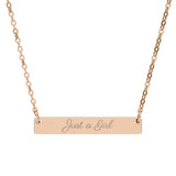 Just a Girl Bar Necklace