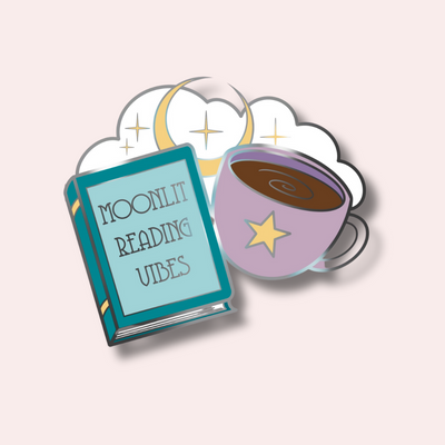 Moonlit Reading Vibes Enamel Pin