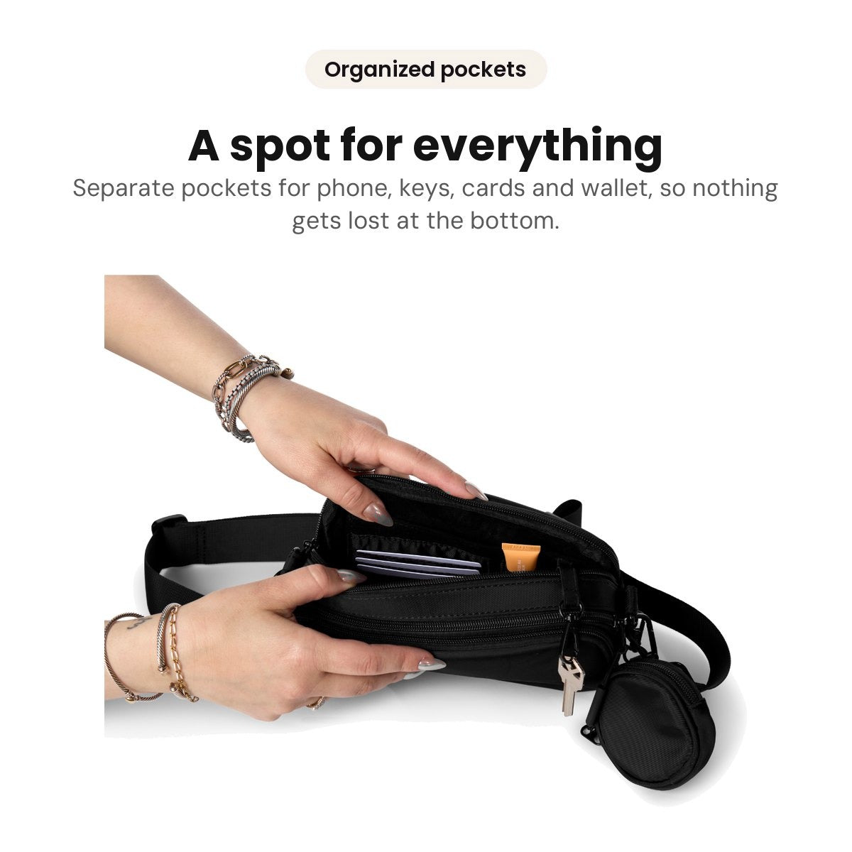 Hello Clio Original: Organized pockets so nothing gets lost