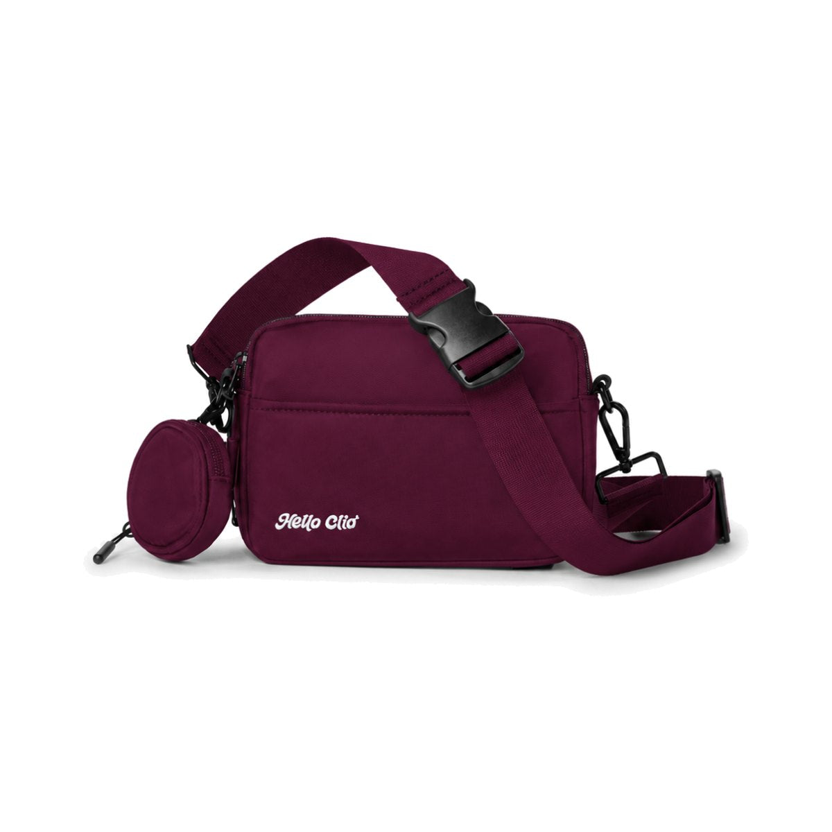 Plum Soda Hello Clio Original belt bag on a white background