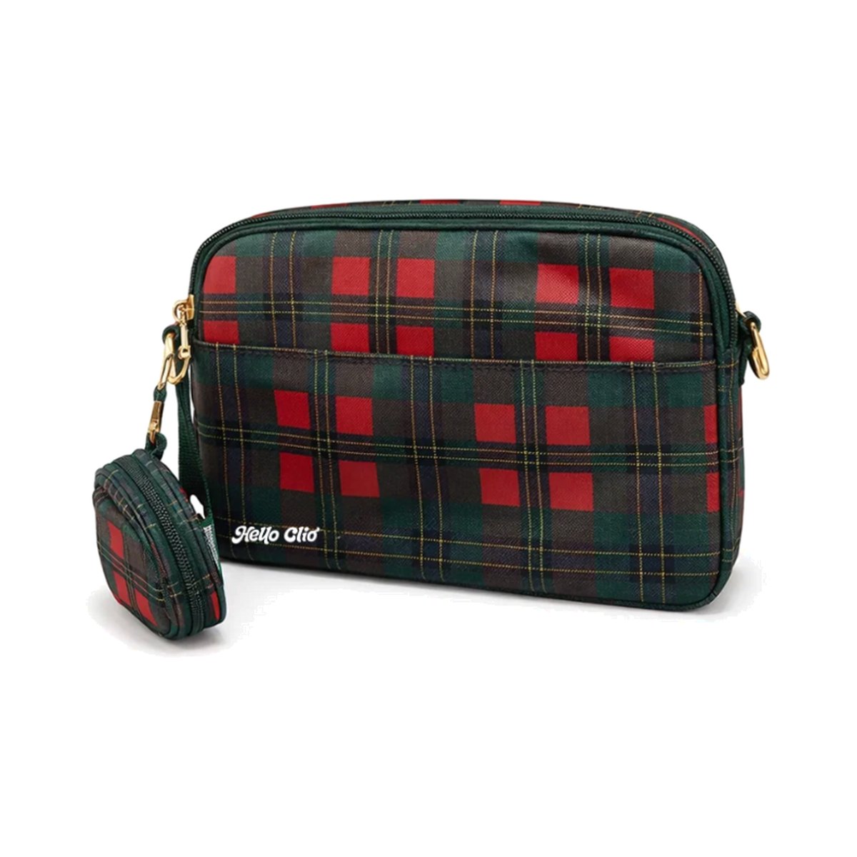 Tartan Tini Hello Clio Original belt bag on a white background